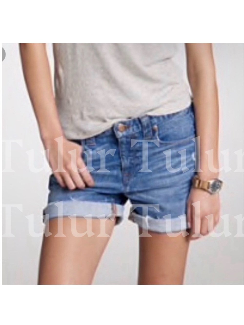 J. Crew Distressed Rolled Hem Jean Shorts 2